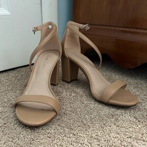 *Final Price* Essex Lane Strappy Block Heel Sandals Tan/ Nude